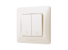 Выключатель двухклавишный кремовый проходной VIDEX BINERA
