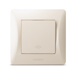 Выключатель одноклавишный кремовый промежуточный VIDEX BINERA