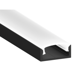 Алюмінієвий профіль для світлодіодної стрічки АЛ-65 2 метра чорний накладний LEDUA