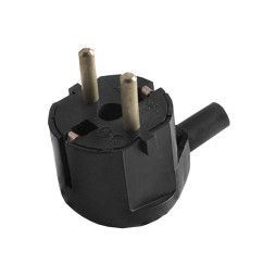 Євровилка латунь із заземленням 16А чорна