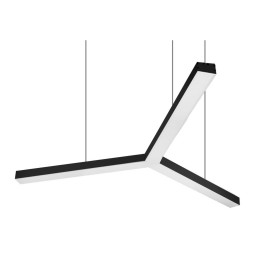 Світильник світлодіодний підвісний, стельовий "Y" 220V 86W 6480Lm 6500k 500*500*500 чорний корпус з зовнішнім блоком LEDUA