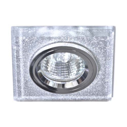 Встроенный светильник Feron 8170-2 под лампу мерцающее серебро