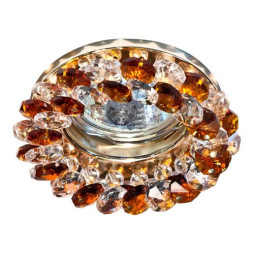 Встраиваемый светильник Feron CD4141 под лампу коричневый золото.