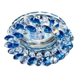 Встраиваемый светильник Feron CD4141 под лампу синий хром.