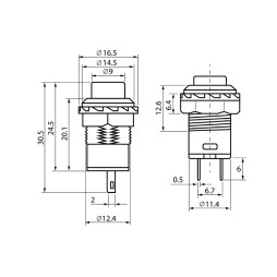 Кнопка кругла синя з фіксатором ON-OFF/DS-228 LEDUA