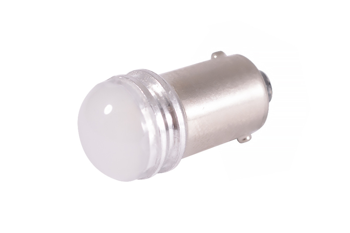Світлодіодна авто лампа BA9S-5630-2smd з лінзою мат білий 12V LEDUA