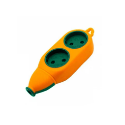 Колодка "Апельсин" 2+2 гнізда 10A/250V, без заземл. гнізда з двох сторін / LMK75006 Макс.2500Вт помаранчевий Лємансо