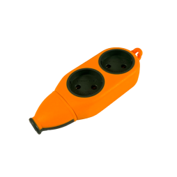 Колодка "Апельсин" 2 гнізда 10A/250V, без заземл. / LMK75001 Макс.2500Вт помаранчевий Лємансо