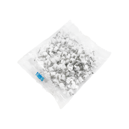 Кліпса кабельна кругла біла 4мм 100шт LMA016 Лємансо