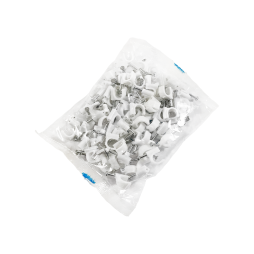 Кліпса кабельна кругла біла 7мм 100шт LMA014 Лємансо