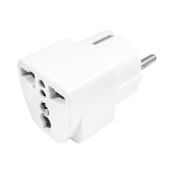 Перехідник мережевий універсальний England (євро з заземленням), білий (2-0168) TCOM