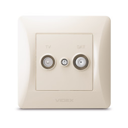 Розетка TV+SAT кінцева кремова VIDEX BINERA