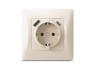 Розетка одинарная с заземлением из USB+USB-C кремовая VIDEX BINERA