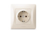 Розетка одинарная с заземлением кремовая VIDEX BINERA
