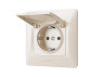 Розетка одинарна із заземленням та кришкою кремова VIDEX BINERA