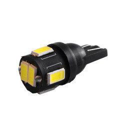 Світлодіодна авто лампа T10-5630-6smd чорний корпус білий 12V LEDUA