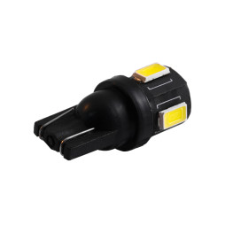 Світлодіодна авто лампа T10-5630-6smd чорний корпус білий 12V LEDUA