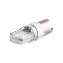 Світлодіодна авто лампа T25-3030-18SMD з лінзою плоска стробоскоп 1156 білий 12V LEDUA