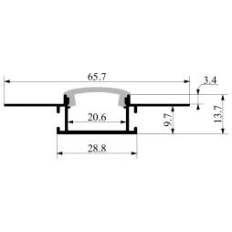 Алюмінієвий профіль для світлодіодної стрічки для гіпсокартона гнучкий АЛ-105 3 метра анодований під штукатурку LEDUA