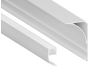 Алюмінієвий профіль для світлодіодної стрічки накладний стельовий, підлоговий плінтус АЛ-106 3 метра білий LEDUA