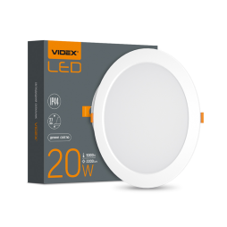 Светильник светодиодный врезной круглый 20W 5000K 220V WHITE (VL-DLBR-205) VIDEX