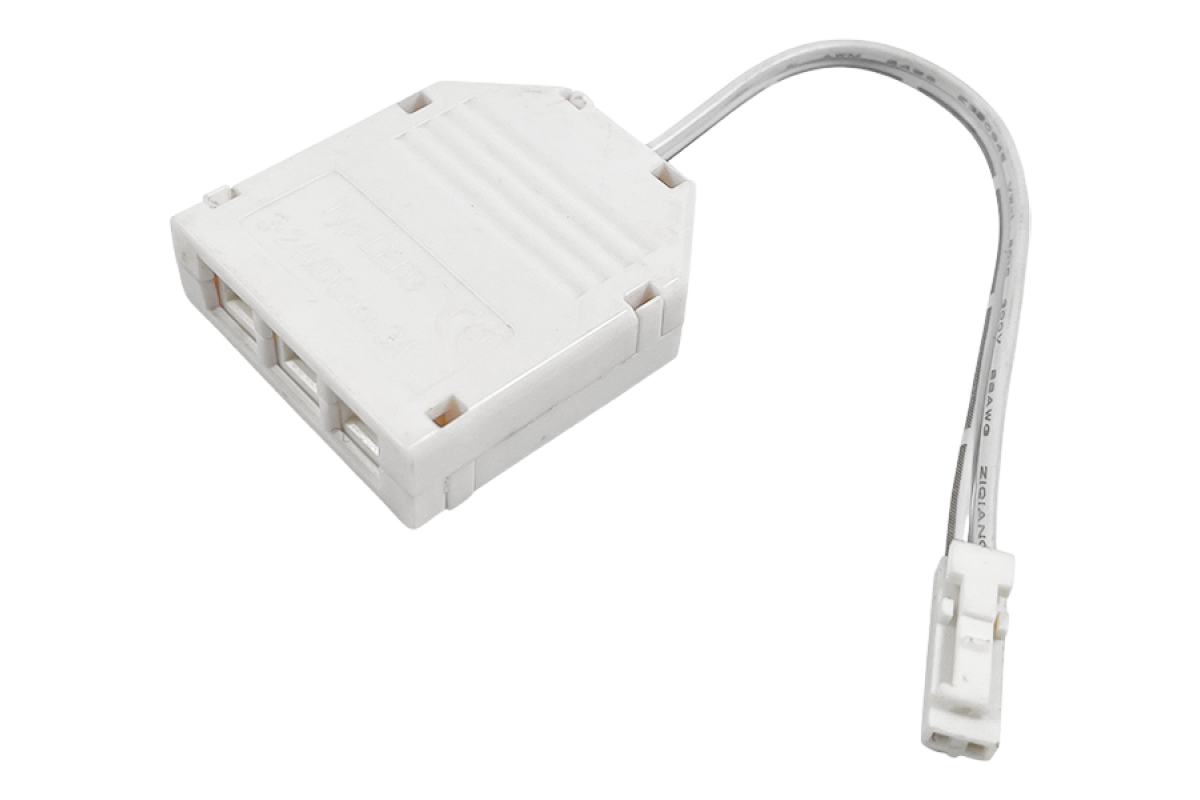 Розподільча коробка 3 отвори, біла, 100mm 22AWG міні папа LEDUA