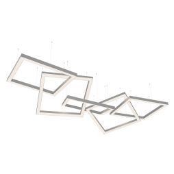 Світильник світлодіодний підвісний, стельовий "Квадра-ланцюг" квадрат 110-240V 450W 17300lm 3500k 1000*1000*5 pcs, драйвер ззовні LEDUA