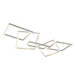 Светильник подвесной светодиодный, потолочный Квадра-цепь квадрат 110-240V 640W 17300lm 4500k 1000*1000*5 pcs, драйвер снаружи LEDUA