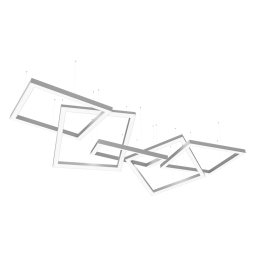 Светильник подвесной светодиодный, потолочный Квадра-цепь квадрат 110-240V 640W 17300lm 6500k 1000*1000*5 pcs, драйвер снаружи LEDUA