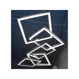 Светильник подвесной светодиодный, потолочный Квадра-цепь квадрат 110-240V 640W 17300lm 6500k 1000*1000*5 pcs, драйвер снаружи LEDUA