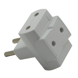 Трійник Lemanso без заземлення білий LMA3329