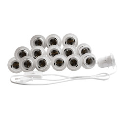 Підсвітка гримувального дзеркала світлодіодна врізна 220V 15шт E14 ручний вимикач, білий колір LEDUA