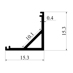 Алюмінієвий профіль для світлодіодної стрічки АЛ-06 2 метра (50грам на 1м) анодований кутовий без дифузора «Місцями деформація» LEDUA