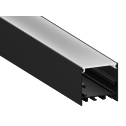 Профиль алюминиевый LEDUA АЛ-84 + рассеиватель для LED ленты накладной/подвесной 2 м Черный