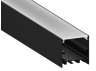 Профиль алюминиевый LEDUA АЛ-84 + рассеиватель для LED ленты накладной/подвесной 2 м Черный