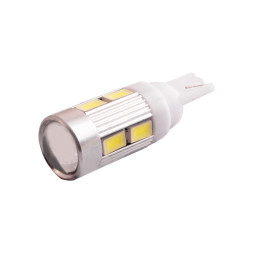 Світлодіодна авто лампа T10-5630-10smd с лінзою білий 12V LEDUA