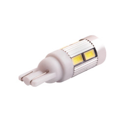 Світлодіодна авто лампа T10-5630-10smd с лінзою білий 12V LEDUA