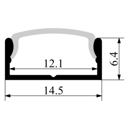 Профиль алюминиевый LEDUA АЛ-02-2 + рассеиватель для LED ленты накладной 1 м Белый