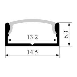 Профиль алюминиевый LEDUA АЛ-02-2 + рассеиватель для LED ленты накладной 1 м Черный