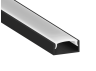 Профиль алюминиевый LEDUA АЛ-02-2 + рассеиватель для LED ленты накладной 1 м Черный