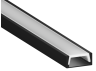Профиль алюминиевый LEDUA АЛ-02-2 + рассеиватель для LED ленты накладной 2 м Черный