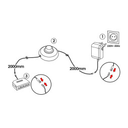 Комплект 3,6W драйвер+ножний вимикач+розподільча коробка 4 виходи 2м провід