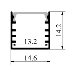 Алюминиевый профиль для светодиодной ленты АЛ-04-1 2 метра зеленый накладной LEDUA