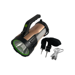 Фонарь ручной аккумуляторный HEL-T96 USB с функцией Power Bank, с солнечной панелью