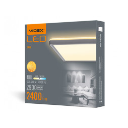 Світильник світлодіодний квадратний накладний з декоративною підсвіткою 24W 220-240V 4000K IP20 DL3S білий (VL-DL3S-244W) VIDEX