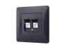 Розетка CAT6+CAT3 подвійна чорний графіт VIDEX BINERA