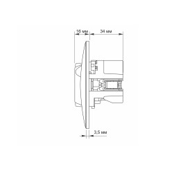 Розетка одинарная с заземлением с USB+USB-C черный графит VIDEX BINERA
