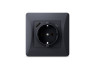 Розетка одинарная с заземлением с USB+USB-C черный графит VIDEX BINERA