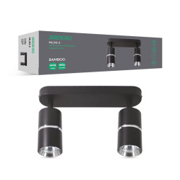 Накладний поворотний світильник Ardero ML312-2 BAMBOO під лампу чорний хром