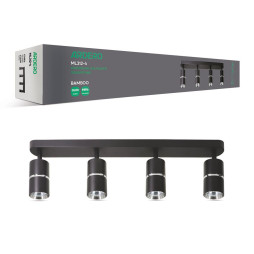 Накладний поворотний світильник Ardero ML312-4 BAMBOO під лампу чорний хром